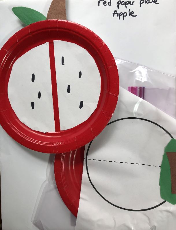 apple paper plate craft for occupational therapy