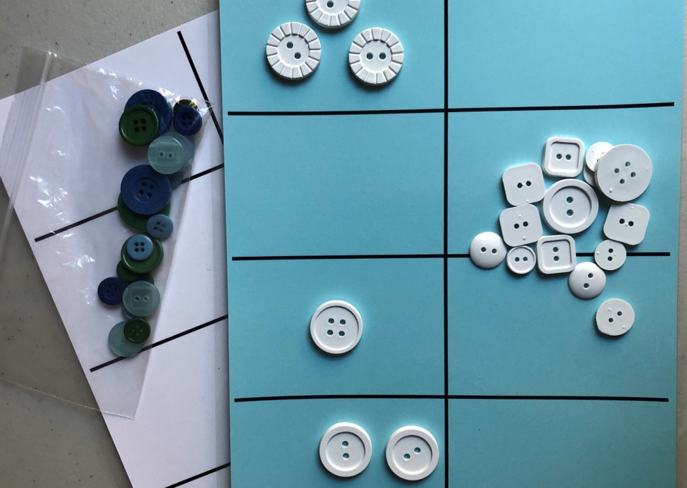 colorful buttons to sort for occupational therapy activities