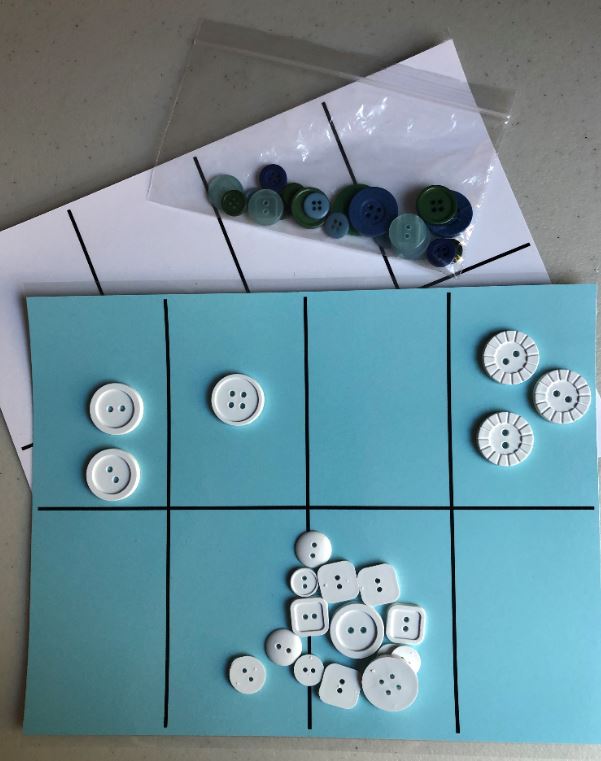 visual perception button sorts for occupational therapy