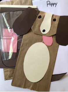 puppy paper bag craft for occupational therapy