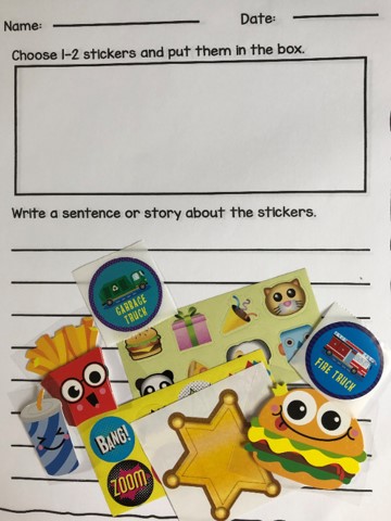 free sticker writing for occupational therapy or writing centers