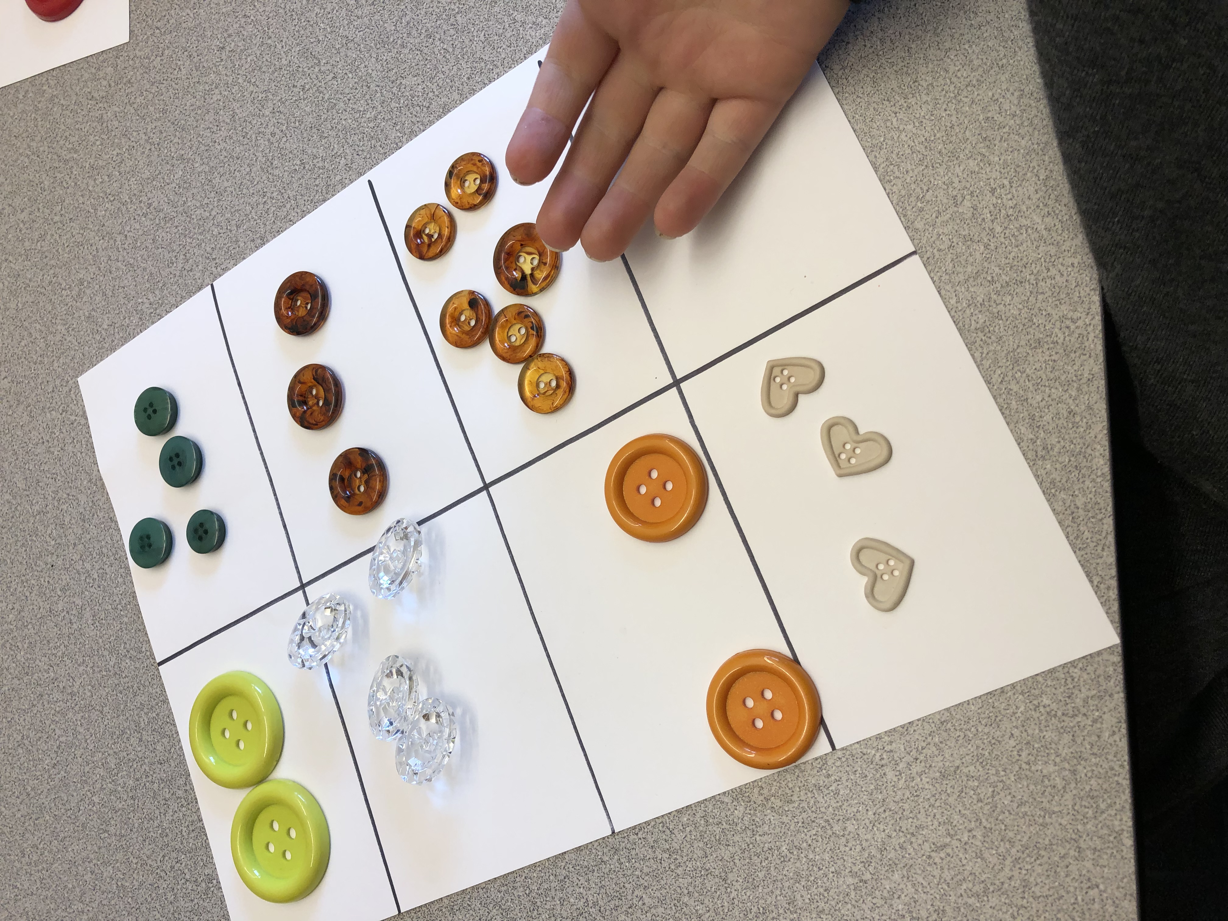 colorful buttons to sort for occupational therapy activities