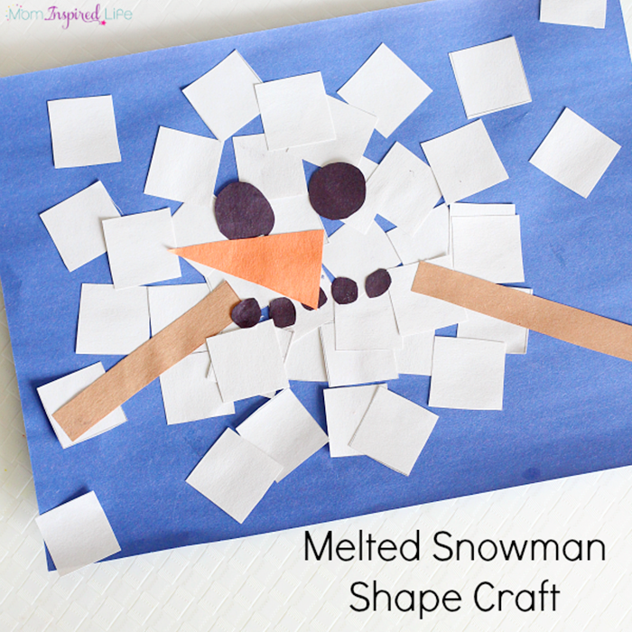 ripped paper melted snowman craft