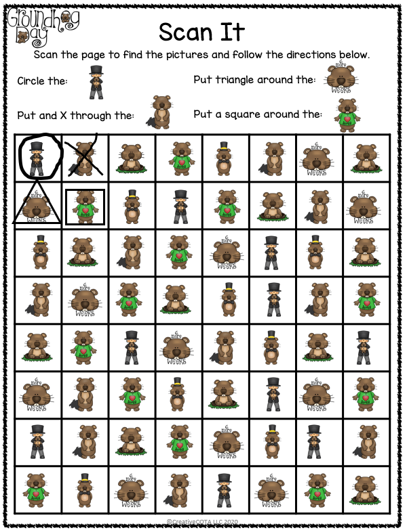 free eye tracking scanning activity for groundhog day