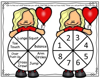 free Valentine's Day gross motor brain break for classroom management