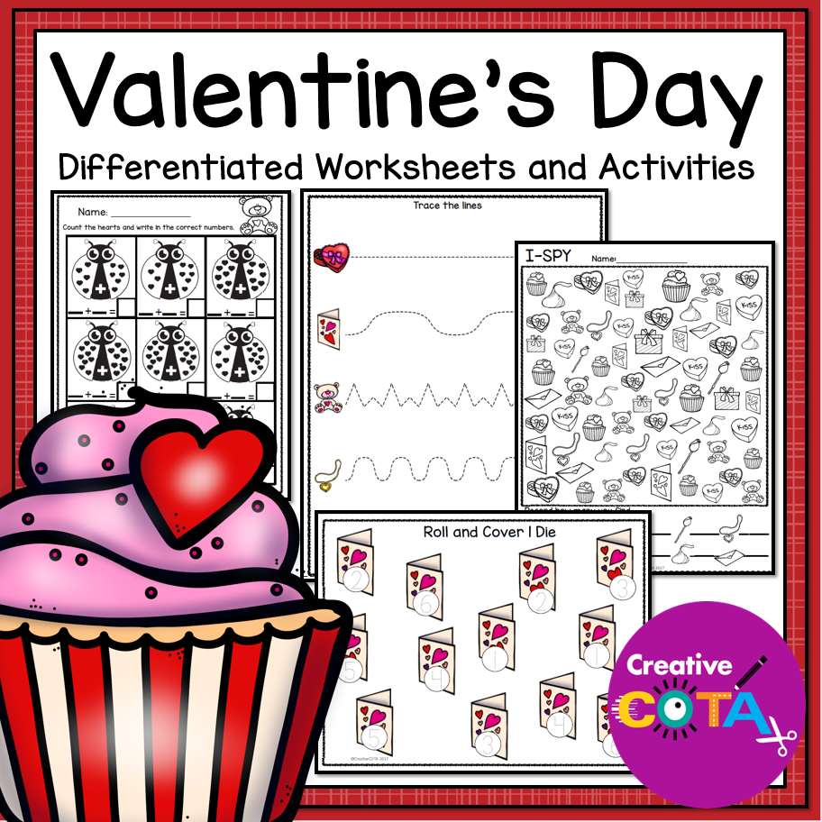 Valentine's Day fine motor, visual perception and social emotional learning activities