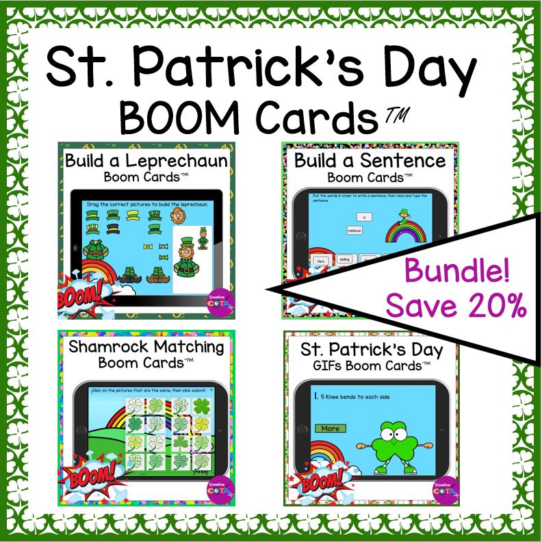 digital st patricks day writing visual perception and gross motor brain breaks