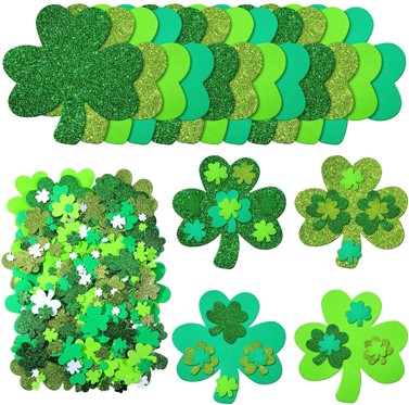 St Patricks day craft supplies and sticker sorting