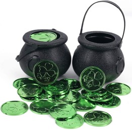 St Patricks Day coins for fine motor sorting