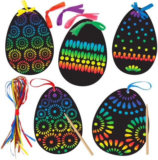 Easter fine motor scratch art activities