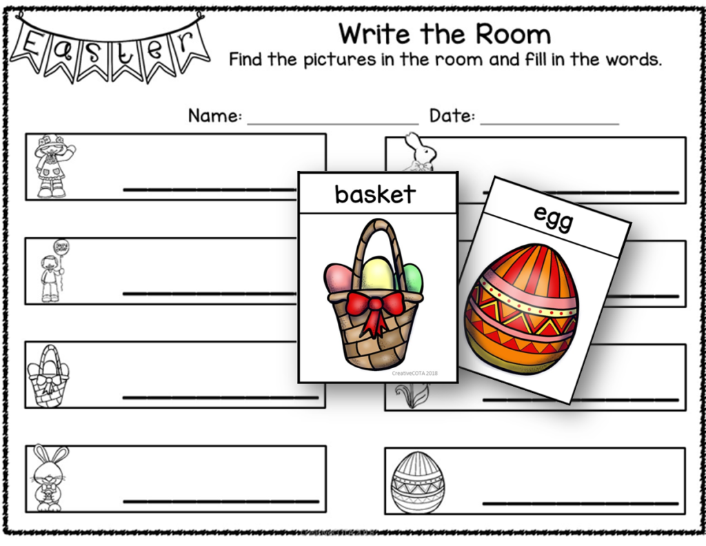 free easter writing center or occupational therapy activities