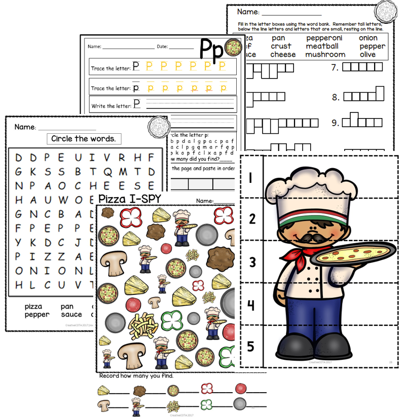 end of the school year, summer school or back to school pizza party activities crafts and worksheets