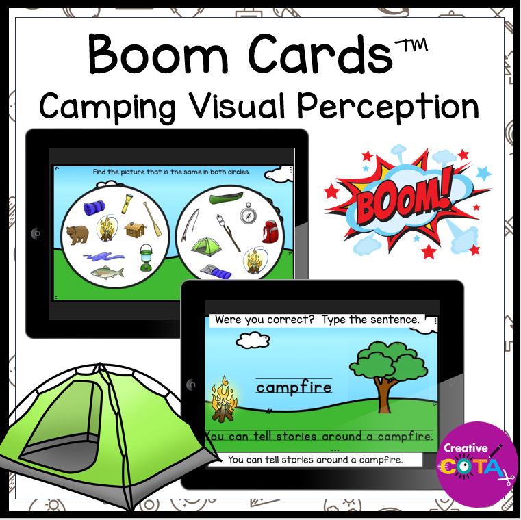 digital end of year, summer school or back to school camping themed writing activities