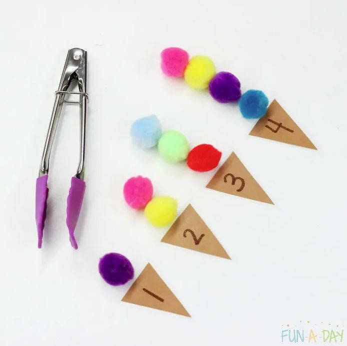 ice cream themed math activities for occupational therapy, end of school year, summer school, or back to school