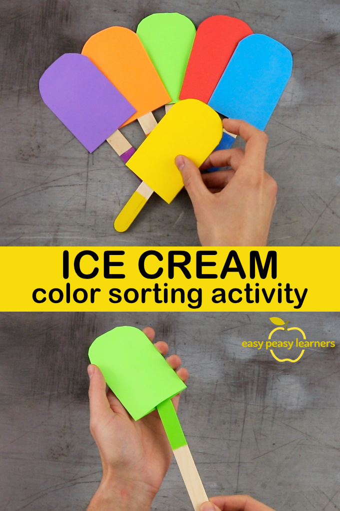 ice cream themed color and fine motor activities for occupational therapy, end of school year, summer school, or back to school