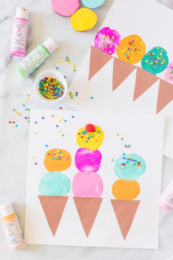 ice cream themed craft activities for occupational therapy, end of school year, summer school, or back to school