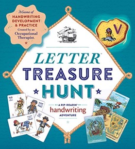 letter treasure hunt writing and gross motor game. great 30 minute occupational therapy session