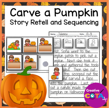 Halloween fall story retell and narrative writing picture writing prompts