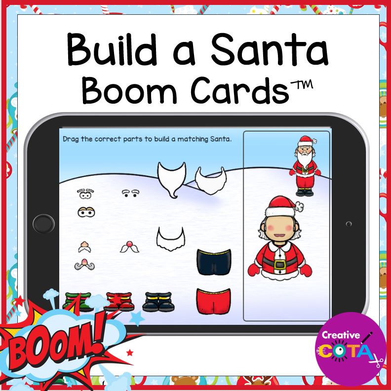 Christmas visual perception Occupational therapy Boom Cards