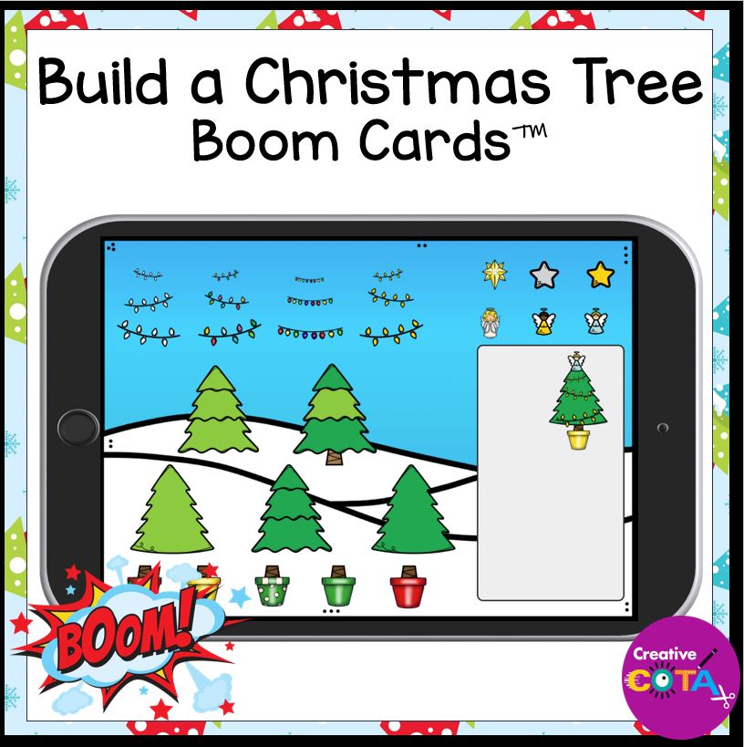 Christmas visual perception Occupational therapy Boom Cards