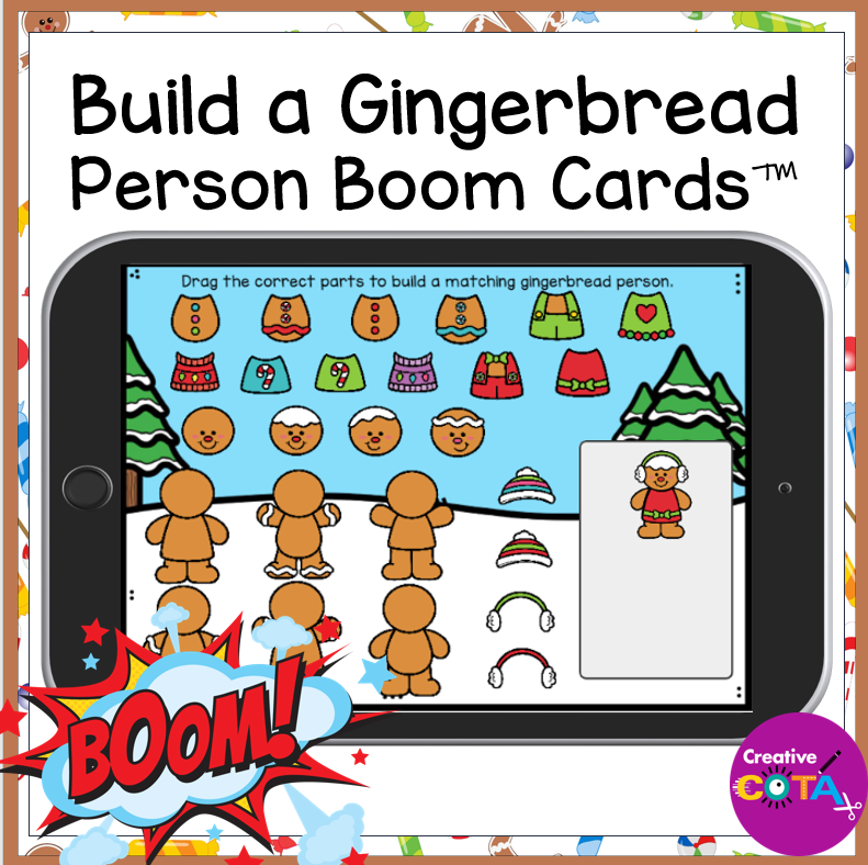 Christmas visual perception Occupational therapy Boom Cards