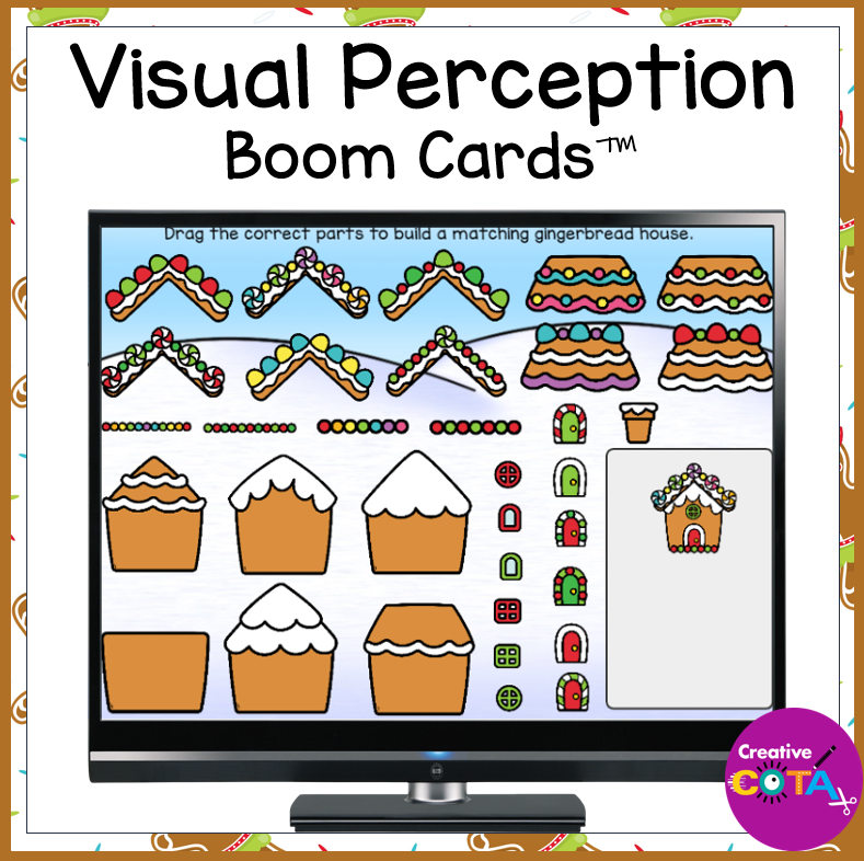 Christmas visual perception Occupational therapy Boom Cards