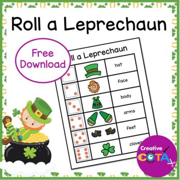 St. Patrick's Day Roll a Leprechaun fine motor occupational therapy visual perception math center