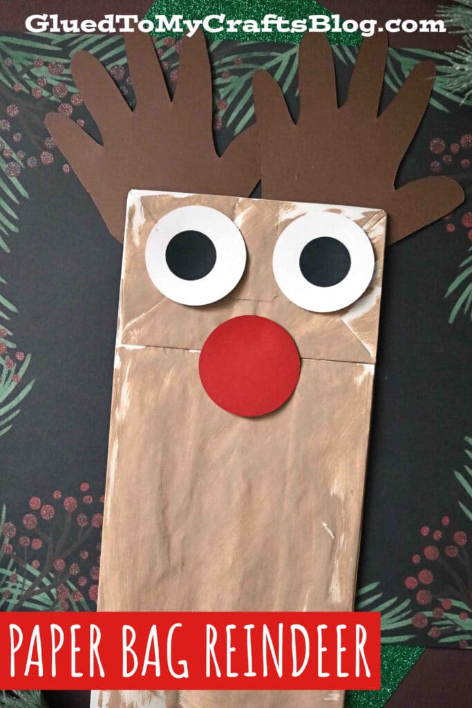 Christmas reindeer paper bag craft