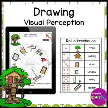 Roll a treehouse fine motor occupational therapy visual perception math center