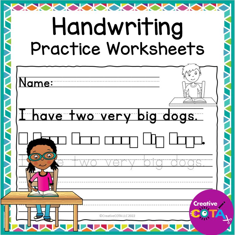 handwriting and fine motor spacing between words and baseline help worksheets