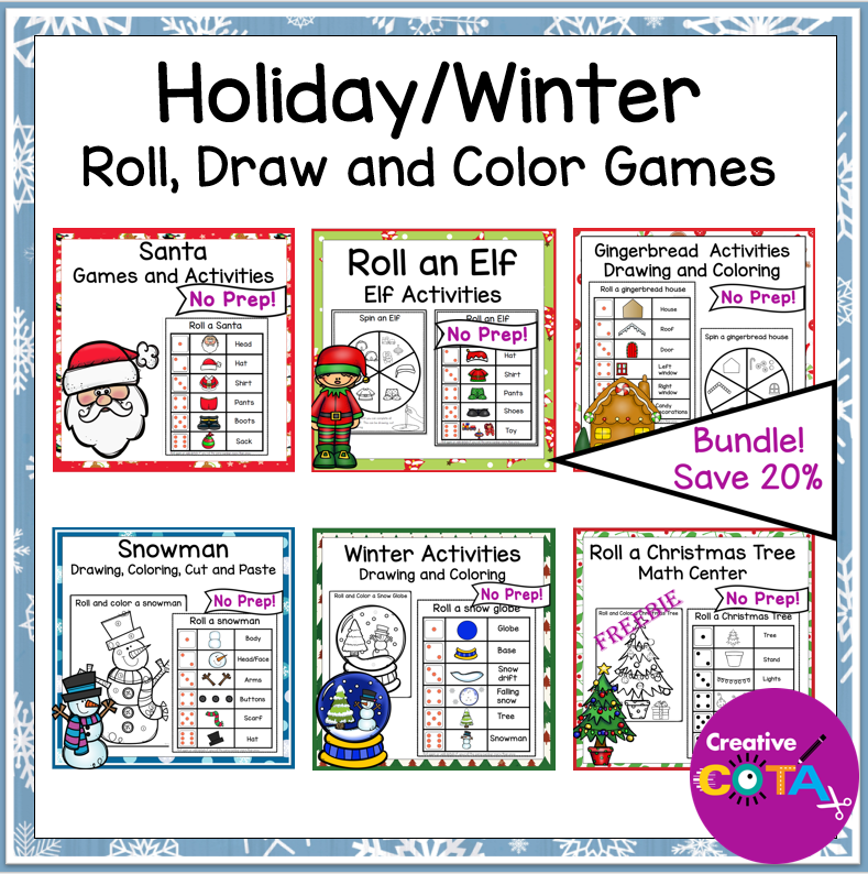 Christmas roll and draw fine motor occupational therapy activities