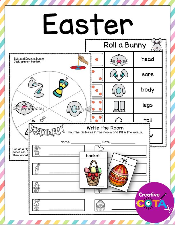 Easter fine motor drawing activity and write the room 