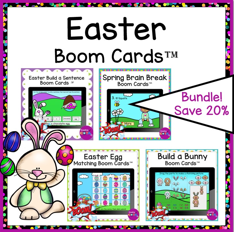 Easter digital no prep gross motor, writing and visual perception activities