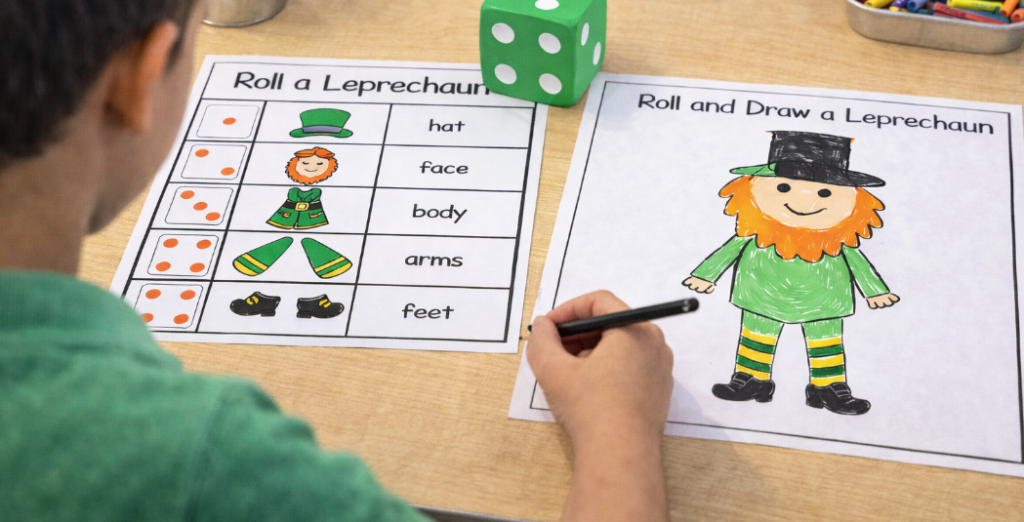 St. Patrick's day roll a leprechaun