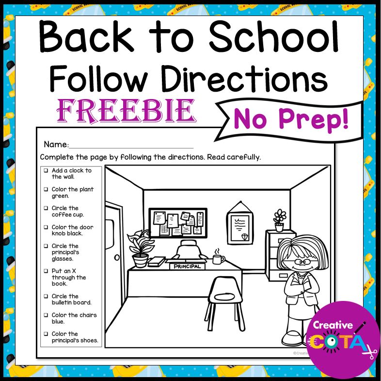 free follow the directions reading and listening comprehension skills