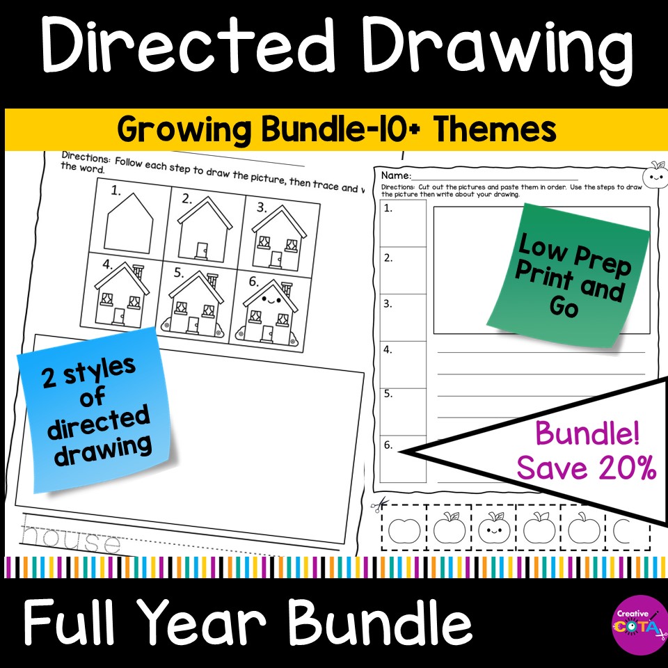 Directed drawing writing prompts for kindergarten and 1st grade students