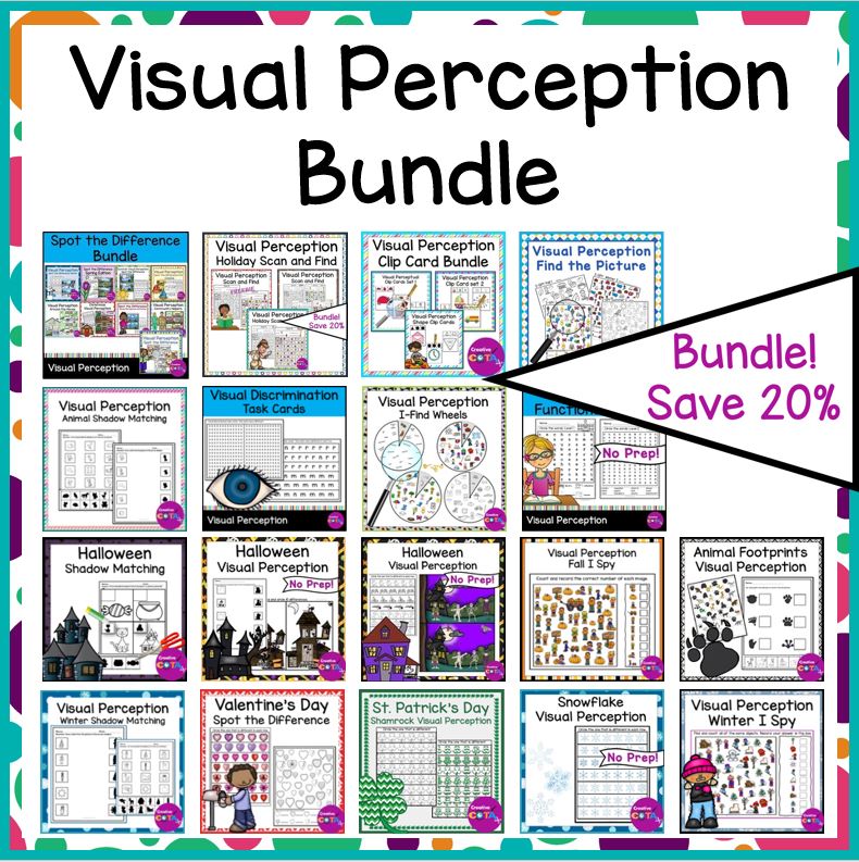 Visual perceptual activities for classroom early finishers or occupational therapy