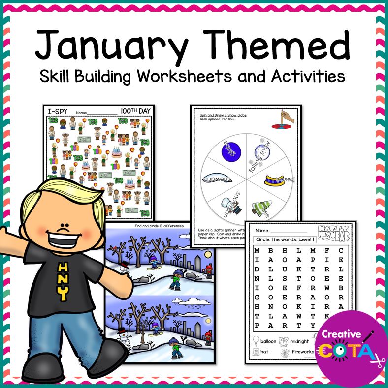 January themed occupational therapy skill building activities