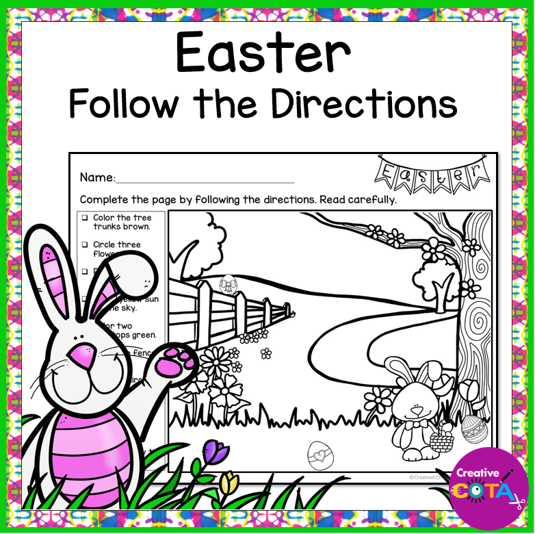 Easter follow the directions activities