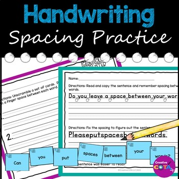 handwriting spacing between words practice pages