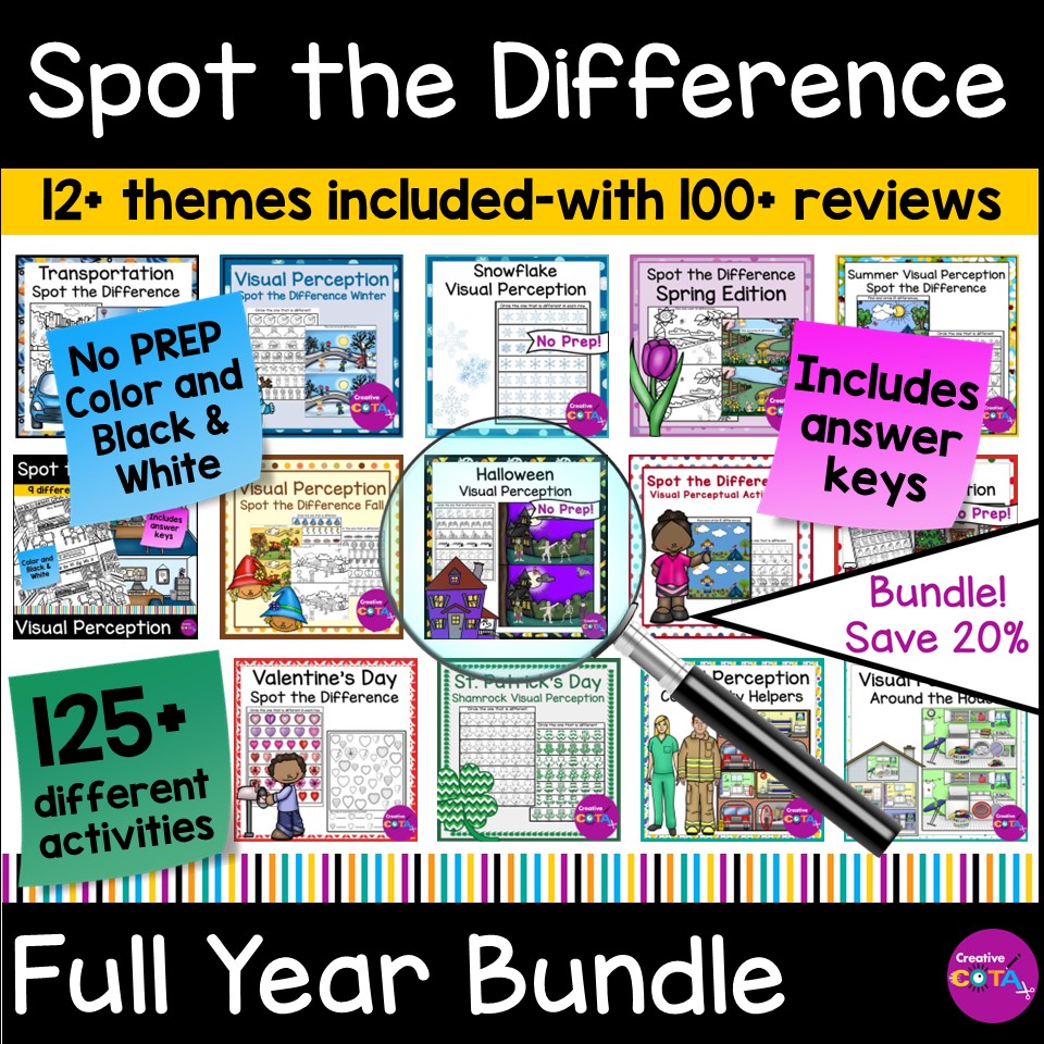 spot the difference activates to improve visual perception for handwriting and reading