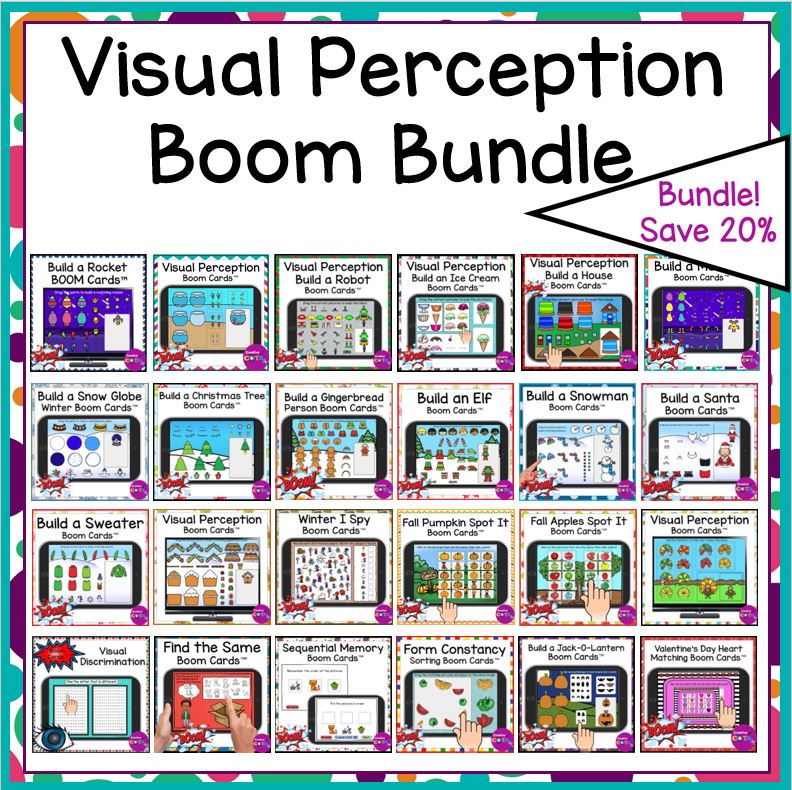 digital Boom Cards for visual perception to improve reading and handwriting skills