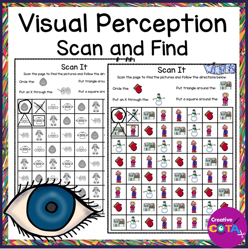 winter spring summer and fall visual perception pre writing shapes and scanning activity