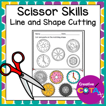 scissor skills, line and shape cutting for occupational therapy fine motor activities