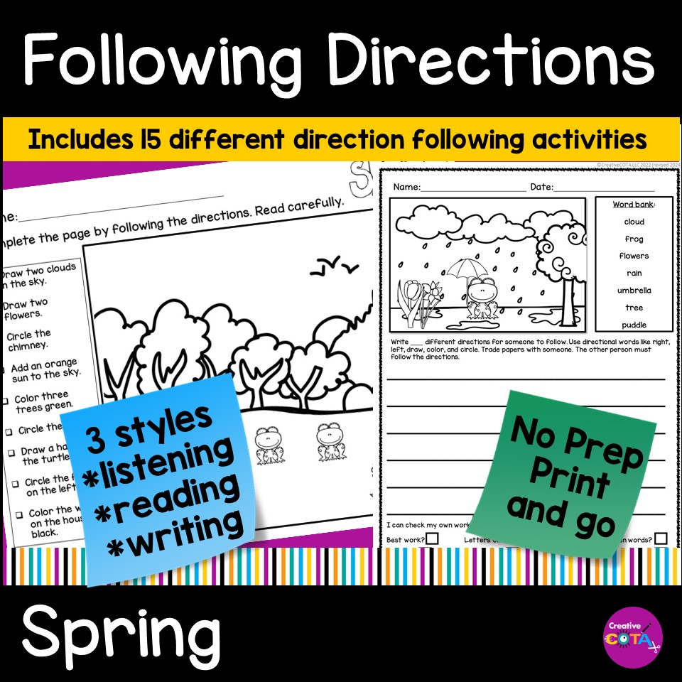 Spring following the directions activities