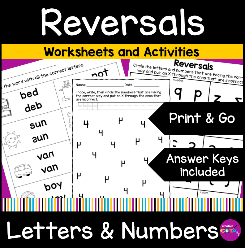 B and D reversals worksheets and activities