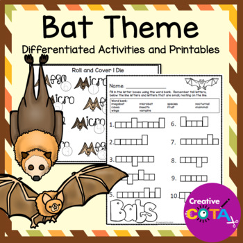 Bat fine motor, social emotional learning, handwriting, visual perception, math, and narrative writing activities for occupational therapy