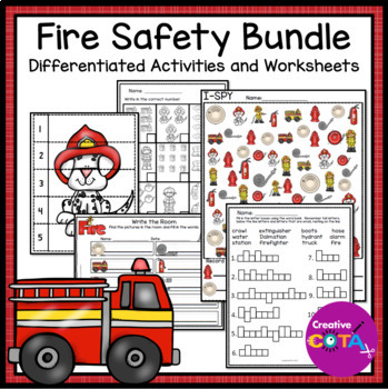 Fire Safety fine motor, social emotional learning, handwriting, visual perception, math, and narrative writing activities for occupational therapy