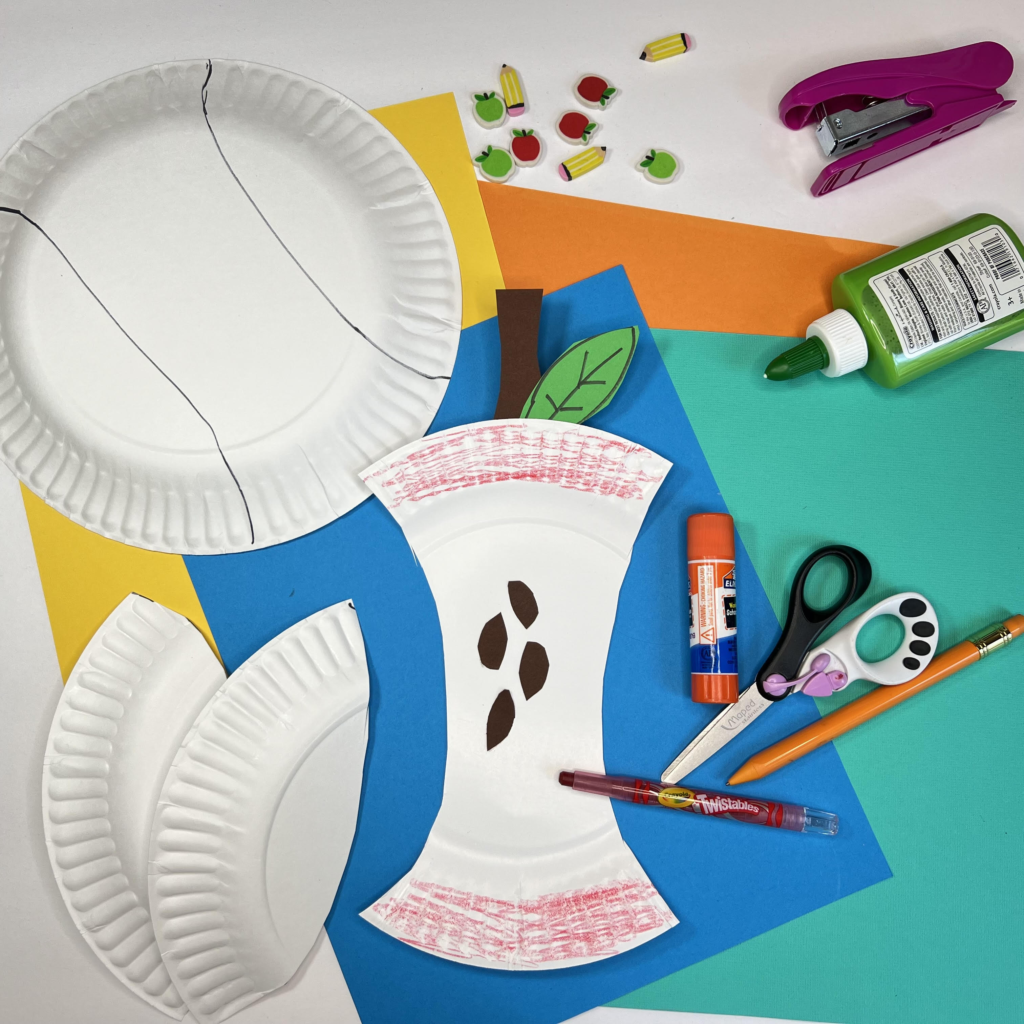 low prep and materials fall paper plate apple craft