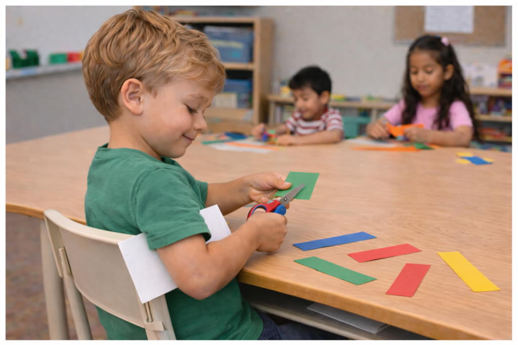 Trick for teaching scissor skills